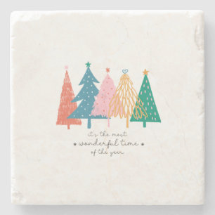 Xmas Gift It Is The Most Wonderful Time Stone Coaster