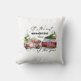 Xmas Gift It Is The Most Wonderful Time Throw Pillow