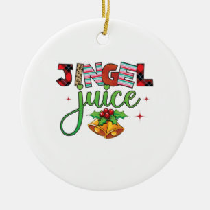 Xmas Gift Jingle Juice Ceramic Ornament
