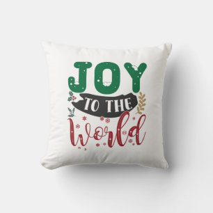Xmas Gift Joy To The World Throw Pillow