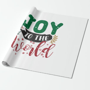 Xmas Gift Joy To The World Wrapping Paper