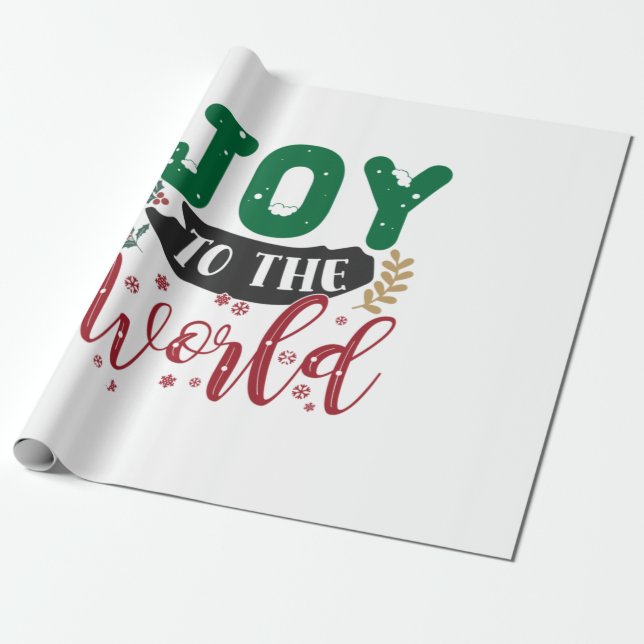 Xmas Gift | Joy To The World Wrapping Paper (Unrolled)