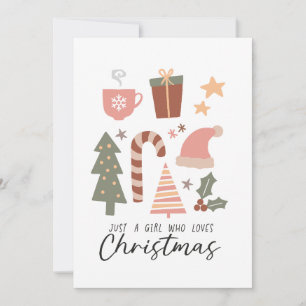 Xmas Gift Just A Girl Who Loves Christmas Invitation