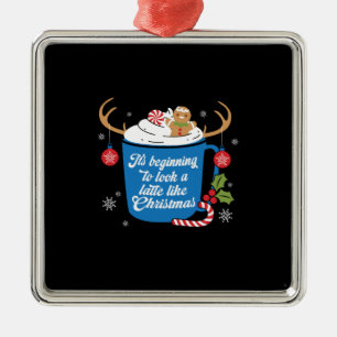 Xmas Gift Look A Latte Like Christmas Metal Ornament