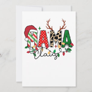 Xmas Gift Mama Claus With Kids Invitation