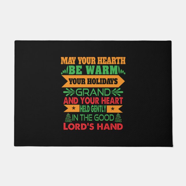 Xmas Gift May Your Hearth Be Warm Doormat (Front)