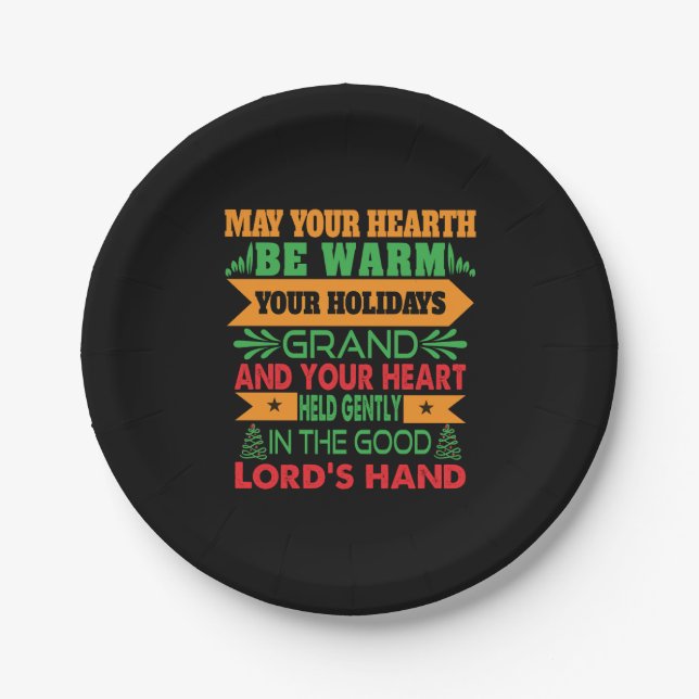 Xmas Gift May Your Hearth Be Warm Paper Plate (Front)