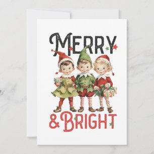 Xmas Gift Merry and Bright Holiday Card