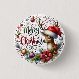 Xmas Gift Merry Christmas 1 Inch Round Button