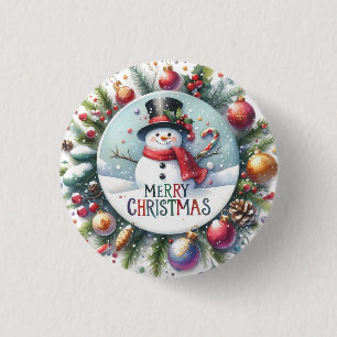 Xmas Gift Merry Christmas 1 Inch Round Button