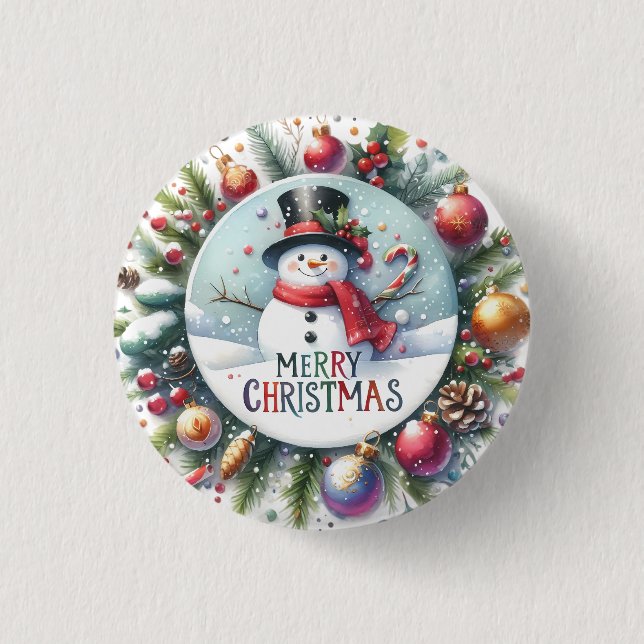 Xmas Gift Merry Christmas 1 Inch Round Button (Front)