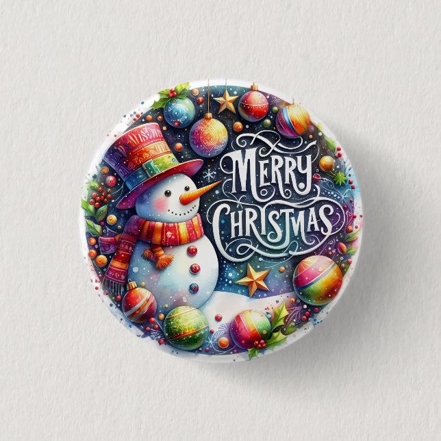 Xmas Gift Merry Christmas 1 Inch Round Button (Front)