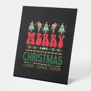 Xmas Gift Merry Christmas Pedestal Sign