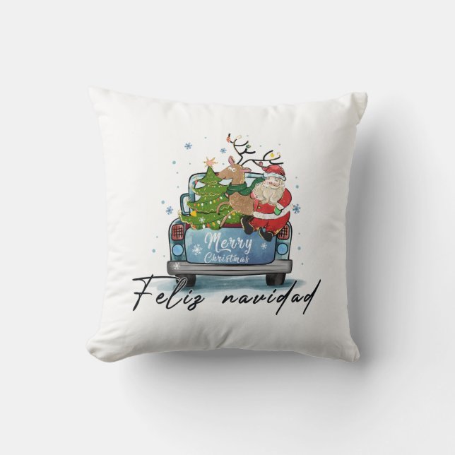 Xmas Gift Merry Christmas Throw Pillow (Front)