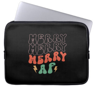 Xmas Gift Merry Merry Merry AF Laptop Sleeve