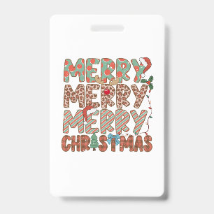 Xmas Gift Merry Merry Merry Christmas Badge