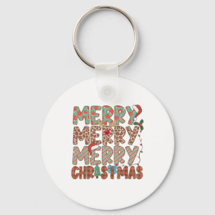 Xmas Gift Merry Merry Merry Christmas Keychain