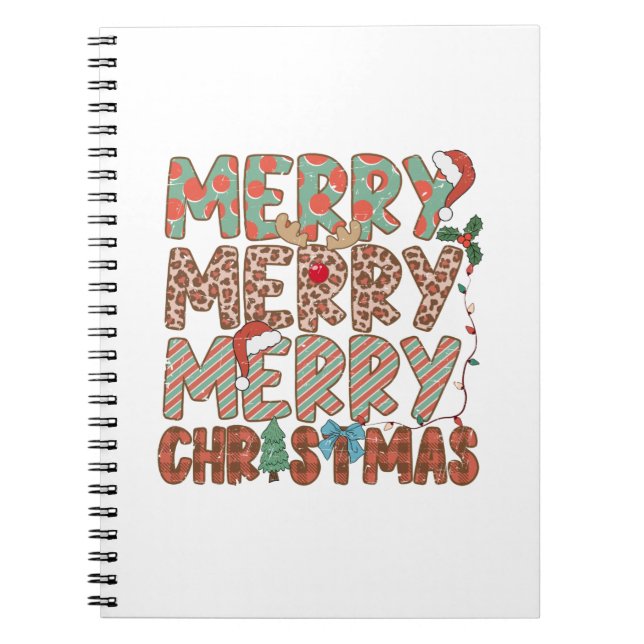 Xmas Gift Merry Merry Merry Christmas Notebook (Front)