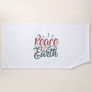 Xmas Gift   Peace On Earth Beach Towel