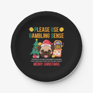 Xmas Gift PUGS The Canine Counsellor Paper Plate