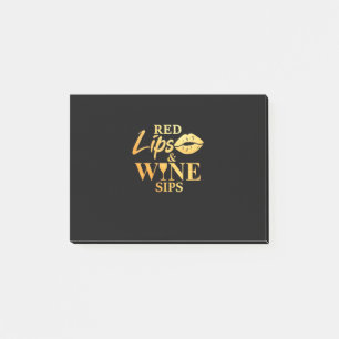 Xmas Gift   Red Lips And Wine Sips Post-it Notes