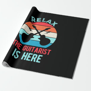 Xmas Gift Relax The Guitarist Is Here Wrapping Paper