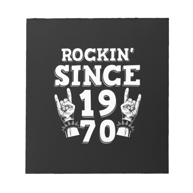 Xmas Gift | Rockin Since 1970 Notepad (Front)