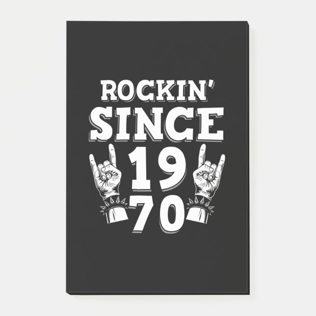 Xmas Gift | Rockin Since 1970 Post-it Notes (Front)