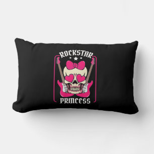 Xmas Gift Rockstar Princess Skull Lumbar Pillow