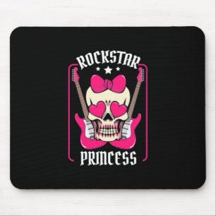 Xmas Gift Rockstar Princess Skull Mouse Pad