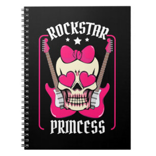 Xmas Gift   Rockstar Princess Skull Notebook