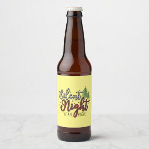 Xmas Gift Silent Night Yeah Beer Bottle Label