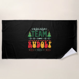 Xmas Gift Team Rudolf Beach Towel