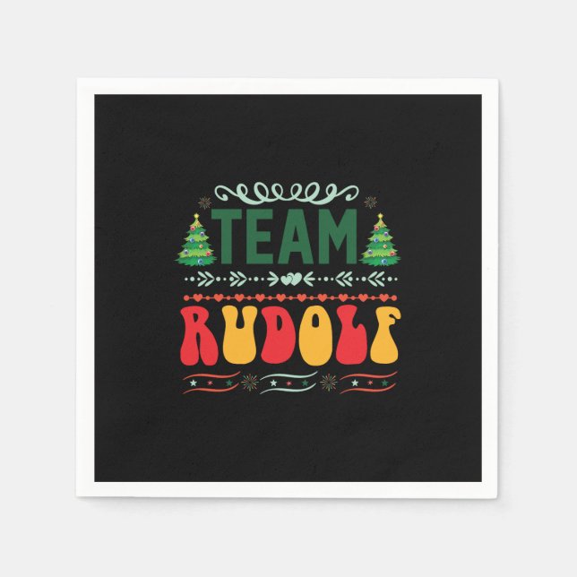 Xmas Gift Team Rudolf Napkin (Front)
