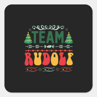 Xmas Gift Team Rudolf Square Sticker