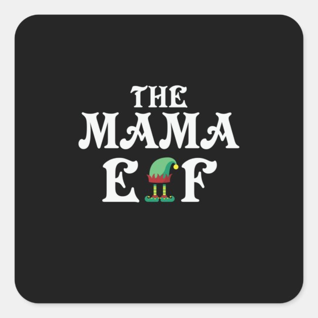 Xmas Gift The Mama Elf Square Sticker (Front)