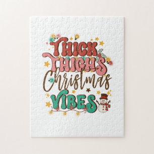 Xmas Gift Thick Thighs Christmas Vibes Jigsaw Puzzle