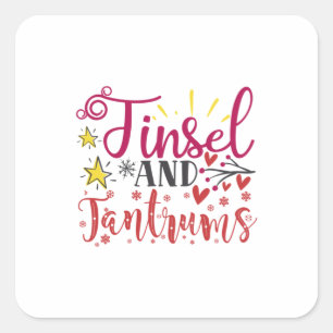 Xmas Gift   Tinsel And Tantrums Square Sticker