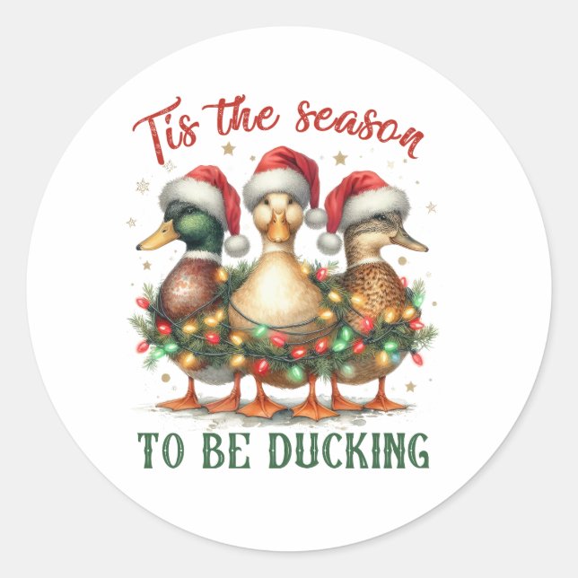 Xmas Gift To be Ducking Classic Round Sticker (Front)