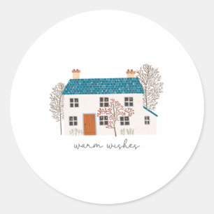 Xmas Gift Warm Wishes Classic Round Sticker