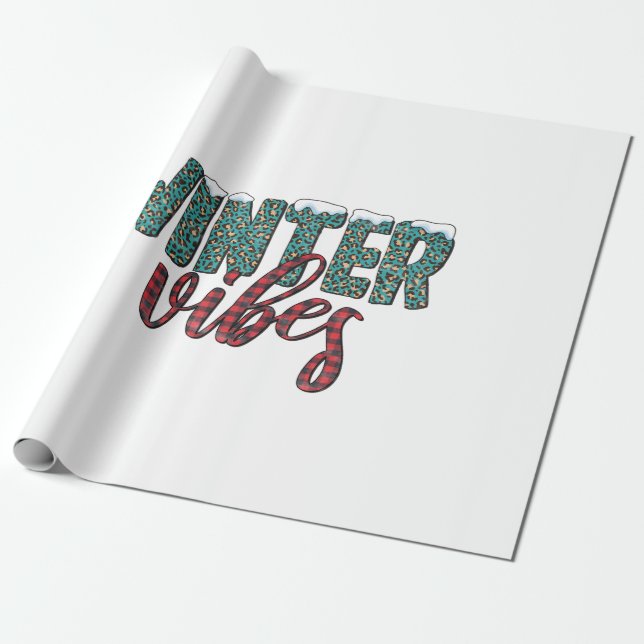Xmas Gift Winter Vibes Wrapping Paper (Unrolled)