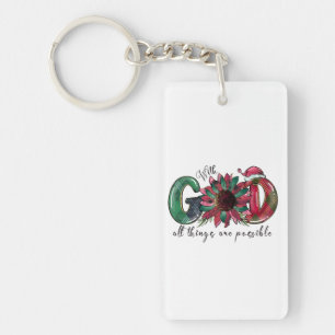 Xmas Gift With God All Things Are Possible Keychain