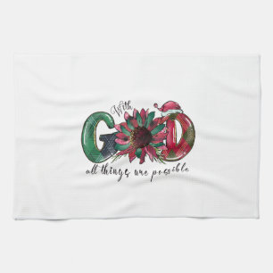 Xmas Gift With God All Things Are Possible Kitchen Towel