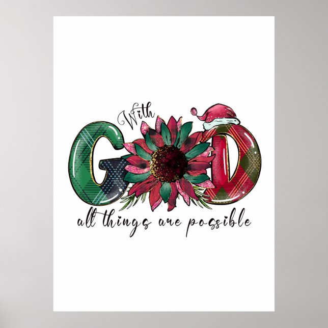 Xmas Gift With God All Things Are Possible Poster (Front)
