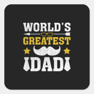 Xmas Gift World's Greatest Dad Square Sticker