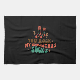 Xmas Gift You Rock My Christmas Socks Kitchen Towel