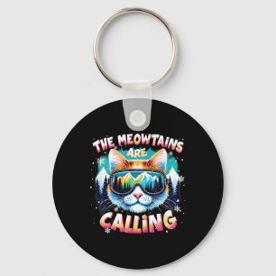 Xmas Gifts For Ski Snowboarders The Meowtains Are  Keychain