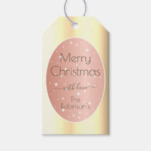 Xmas Gold Pink Cool Calligraphy Script Signature Gift Tags