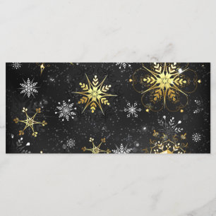 Xmas Golden Snowflakes on Black Background Menu