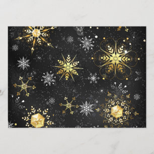Xmas Golden Snowflakes on Black Background Program